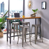 Duhome Tabouret de Bar en métal/Fer métallique empilable Design Industriel sélection de Couleur 665D