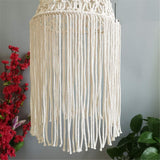 Macramé Corde Coton en Tissu Abat-Jour Plafond, Moderne Macramé Lampe Lustre LumièRe Confortable, BOHO-Chic TisséS à La Main Maison Décor Suspendu, Lampes D'éClairage pour Enfants,W11.8''xH23.6''