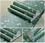 Blooming murale vintage Fleur arbres Oiseaux papier peint pour salon Chambre à coucher de cuisine, 57, à ft. carré Vert émeraude