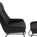 WOLTU SKS17dgr Fauteuil Relaxant avec Tabouret Repose-Pieds Fauteuil TV Relax pour détente rembourré en Tissu, Gris Foncé