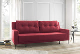 Bobochic BERGEN Canapé de 3 places convertible Rouge 222 x 92 x 90 cm