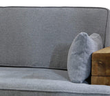 Meubletmoi Canapé 3 Places en pin recyclé et Tissu Gris - déco Montagne Rustique - Collection Chalet