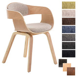 CLP Chaise Design Retro Kingston Tissu I Chaise de Salle à Manger Scandinave Accoudoir Ergonomique I Assise et Dossier Rembourrés I Couleur: Nature/crème