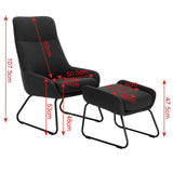 WOLTU SKS17dgr Fauteuil Relaxant avec Tabouret Repose-Pieds Fauteuil TV Relax pour détente rembourré en Tissu, Gris Foncé
