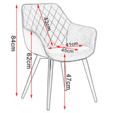 WOLTU 4 X Chaises de Cuisine Design,Chaises de Salle à Manger Assise en Tissu Scientifique Fauteuil Salon,Gris BH231gr-4