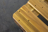 Ikone Table Basse en Bois d'acacia de Haute qualité avec Plateau en Verre et roulettes (Transparent)