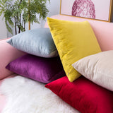 Coussin Canapé en Velours Décoration Chambre Taie d'oreiller Sofa Salon 45 x 45 cm 18"x18" (2 pièces Jaune)