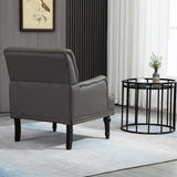 SEPNINE Fauteuil Classique en Cuir synthétique - pour Salon et Chambre - Charge maximale : 150 kg (Gris)