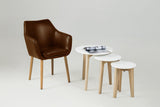 Morteens Chaise à accoudoirs Nicholas I - Imitation Cuir - Chocolat