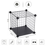 SONGMICS Armoire de Rangement, Étagère, Panneaux en Treillis, 4 Niveaux, 3 Rangs, Grande capacité, Maillet en Caoutchouc Offert, Dimensions 93 x 31 x 123 cm (L x l x H), Noir LPI34H