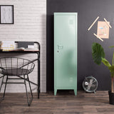 FURNITURE-R France Armoire vestiaire métallique à casiers verrouillables en métal, Porte avec Fermeture à clé, 3 Compartiments intérieurs, Dimensions 138 x 38,5 x 38,5 cm, Vert
