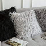 MIULEE Lot de 2 Housse de Coussin de Canapé en Fausse Fourrure Deluxe Décoratif Maison Chambre Lit Super Doux Peluche Mongolie Taie d'oreiller 45X45cm Gris Clair