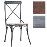 CLP Chaise de Bistro Bromley Chaise Design Industriel - Assise en Bois Piétement en Métal - Idéale pour la Gastronomie - Couleur au Choix : Antique-argenté