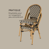 Blumfeldt Montbazin BL - Chaise de Jardin, Nettoyage Facile, Cadre en Aluminium, Résistante aux intempéries, Empilable, Peu encombrante, Assise spacieuse, Lot de 2, Beige