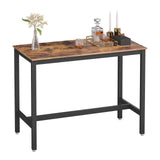 VASAGLE Table Haute de Bar Vintage, Table Polyvalente avec Armature en Fer, pour Boissons, Cocktails, Bar, Brasserie, Restaurant, Salon, Cuisine, Stable, Aspect Texture du Bois LBT91X