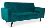 Menzzo Slow Canapé Convertible, Velours, Vert, 186