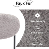 Wahson Lot de 2 Chaise de Bar en Peluche, Tabouret de Bar Moderne Rembourré avec Pieds en Métal, Chaise Huate Bar Confortable pour Îlot et Bar, Gris