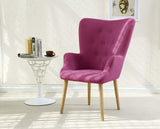 Menzzo Fauteuil scandinave Barkley Tissu Violet, 65x74x104 cm