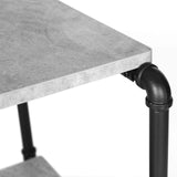 VASAGLE Table de Console, Table d'entrée, Bout de canapé, Imitation béton, Pieds en Fer, 2 Niveaux, pour Couloir, Entrée, Salon, Gris béton LNT83BG