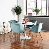 FURNISH1 Lot de 2 Superbe Chaise de Salle à Manger en Velours, Dossier rembourré Ergonomique et Assise rembourrée,Chaise Aqua de Salle à Manger 52 * 46.5 * 82cm