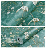 Blooming murale vintage Fleur arbres Oiseaux papier peint pour salon Chambre à coucher de cuisine, 57, à ft. carré Vert émeraude