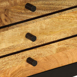 Festnight- Meuble TV en Bois Massif TV Cabinet Meuble de télévision avec 3 tiroir 120 x 30 x 50 cm Noir et Marron