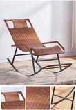 Chaise à Bascule Chaise en rotin à Bascule, Chaise Longue de Jardin Fauteuil for terrasse de Jardin Patio Lawn Deck Chaise de détente inclinable avec Repose-Pieds Lit de Soleil inclinable Max.150kg