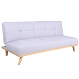 marcKonfort Canape lit Clic Clac 3 Places RIMEN Gris tapissé en tisu 100% Polyester, Pieds en Bois