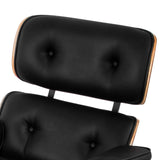 Ukiki Chaise Longue Ottomane Au Milieu du Siècle Moderne Design Classique Chaise Longue en Placage de Noyer Contreplaqué Moulé Fauteuil de Salon en Cuir PU Repose Pieds Ottoman