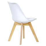 WOLTU 2 Chaises de Salle à Manger Cuisine/Salon chaises,Design en Similicuir et Bois Massif,Blanc BH29ws-2