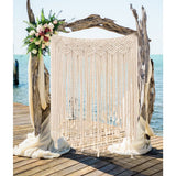 Aparty4u Grande Faite à la Main macramé tentures murales 114,3 x 99,1 cm, Uniformément tissé Tenture Murale Banderole Corde en Coton Frange Boho de Mariage Toile de Fond Décorations Home Art Décor