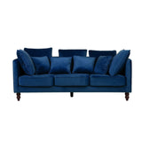 Beliani Canapé en Tissu Bleu Marine FENSTAD