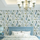 LianLe Papier Peint Forêt Mystique Fleurs Oiseaux Papillons Wall Papper Décoration Mural,B