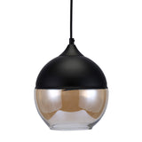 Lightsjoy Lustre Suspension Industrielle en Verre Moderne Mode Créatif Luminaire Intérieur pour Cuisine Salle à Manger Chambre Salon Bar Couloir Abat jour Couleur Noir et Ambre E27 (Sans Ampoule)