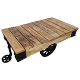 Indoortrend.com Table Basse en Bois de manguier Massif - Design Industriel Vintage