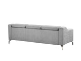 Canapé d'angle en Velours Gris Clair GLOSLI