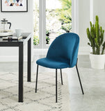BAITA Brooklyn Chaise en Velours, Bleu Paon, h78cm