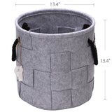 Mer Équipe 34 cm Cross pattern Feutre Panier de rangement chambre d'enfant Panier de jouets de paniers de rangement avec poignées en corde pour chambre d'enfant, Noir