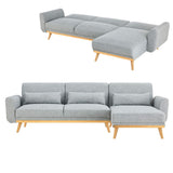 Mobilier Deco Canapé D'Angle Scandinave Convertible Et Réversible en Tissu Gris - Pita