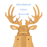 bambuswald Tête d'animal en Bois - Trophée/Décoration en Optique 3D - Cerf 40x25x55 | Chambre Bébé & Enfant | Décoration Murale | Panneau Mural Animal Trophy Wandskupltur Tête + Manuel Allemand