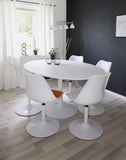 Tenzo 3211-910 Taco Designer Table Salle à Manger Ovale, Blanc, MDF, H 74 x 160 x 110 cm (HxLxP)