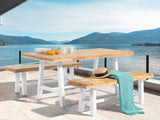 Beliani Table en Bois Pieds Blancs Scania