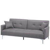 Beliani Canapé Convertible en Tissu Gris LUCAN