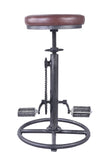 Tabouret de vélo pivotant industriel, siège en cuir PU et chaise de barre de fer, tabouret de bar design de vélo, réglable en hauteur, repose-pieds de pédale de vélo