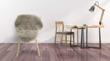 WOLTU TP3524wsg Tapis en Peau de Mouton synthétique Fourrure Longue Coussin de Fourrure Imitation 60x90cm, Blanc + Gris
