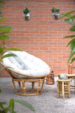 AUBRY GASPARD Fauteuil papasan en rotin avec Coussin écru