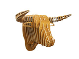 ASVP SHOP Large en bois Taureau Tête d'animal 3d Décoration murale Tête de cerf cornes