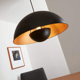 Briloner Leuchten 4380-115 Lustre à suspension style vintage - abat-jour en métal noir & or mat - douille E27 - 60 W max. - Ø 42 cm - longueur : 130 cm