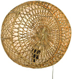 Guru-Shop Applique / Lampe Murale Maumere, à Bali Fait à la Main à Partir de Matériaux Naturels, le Rotin, 35x35x14 cm, Applique Natureelights en Matériau Naturel
