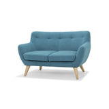 Scandinavian Design, Oscar canapé, 2 places, tissu bleu, 132 x 79 x 80 cm